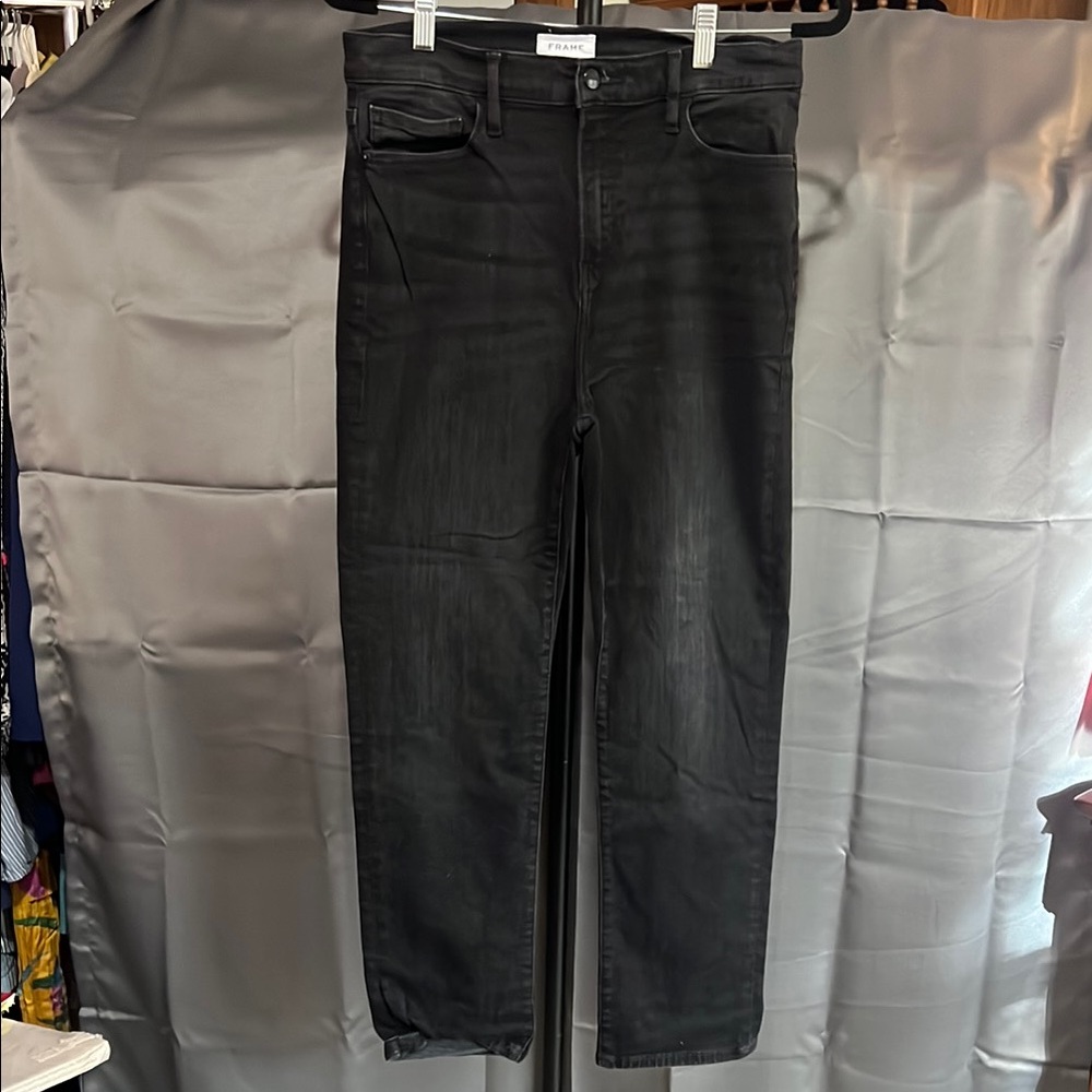 Frame Denim Women's Jet Black Straight Jeans